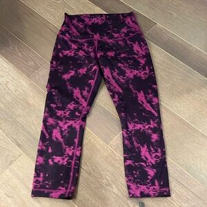 Lululemon Fast and Free High Rise Crop Purple Leggings